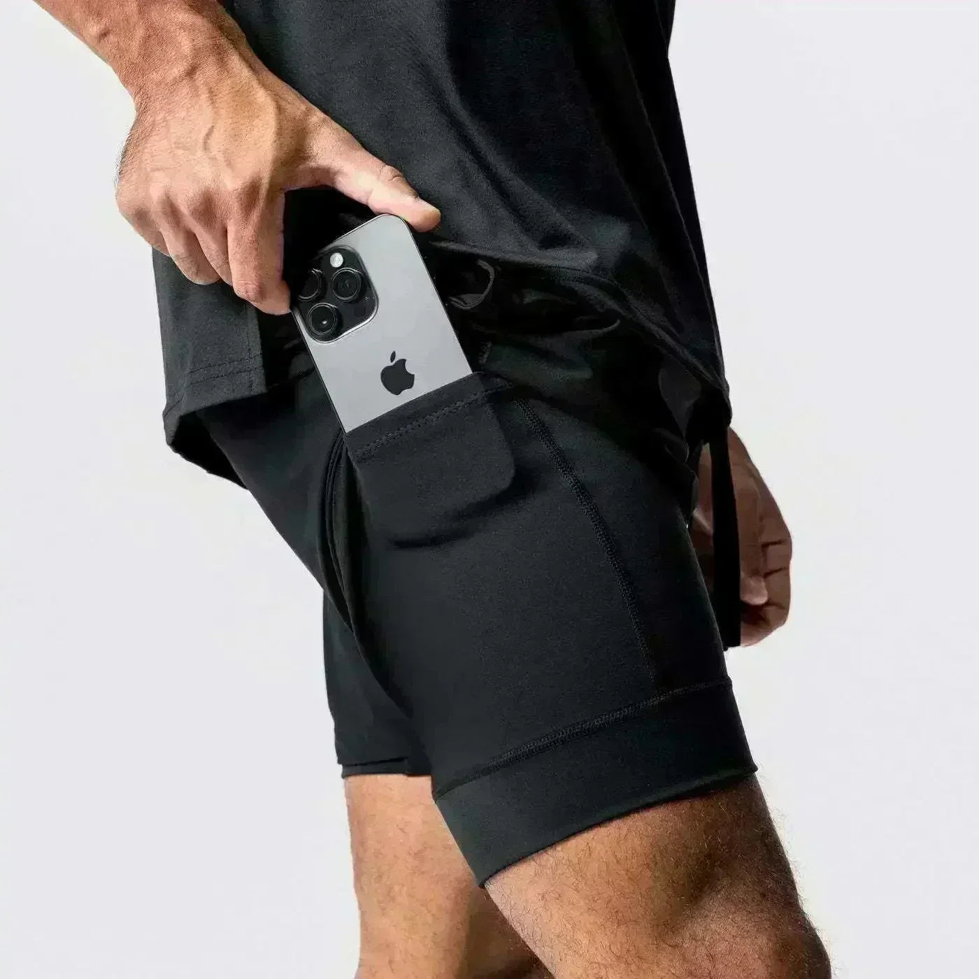 New Running Shorts Men Gym Sports Shorts 2 In 1 Quick Drying Workout Training Gym Fitness Jogging Short Pants Summer