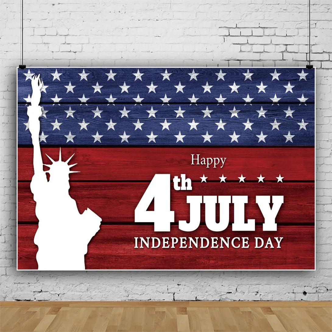 July 4th Independence Day Theme Background USA Flag Star Balloon Celebration Party Decoration Banner Photo Shoot Props Gifts