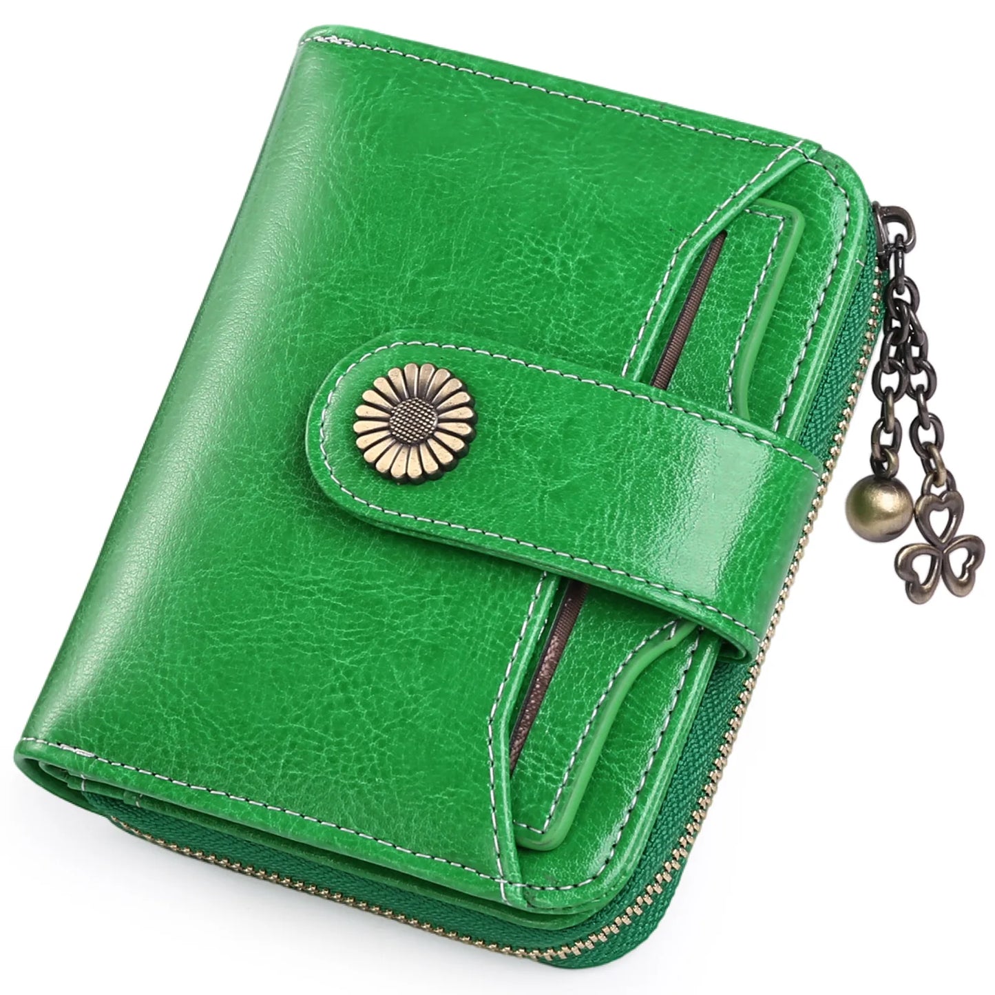 2025 Luxury Women Wallet Lady Split Leather Vintage Bifold Purse Female RFID Card Holder RetroCoins Bag Gift for Mom Box Packing