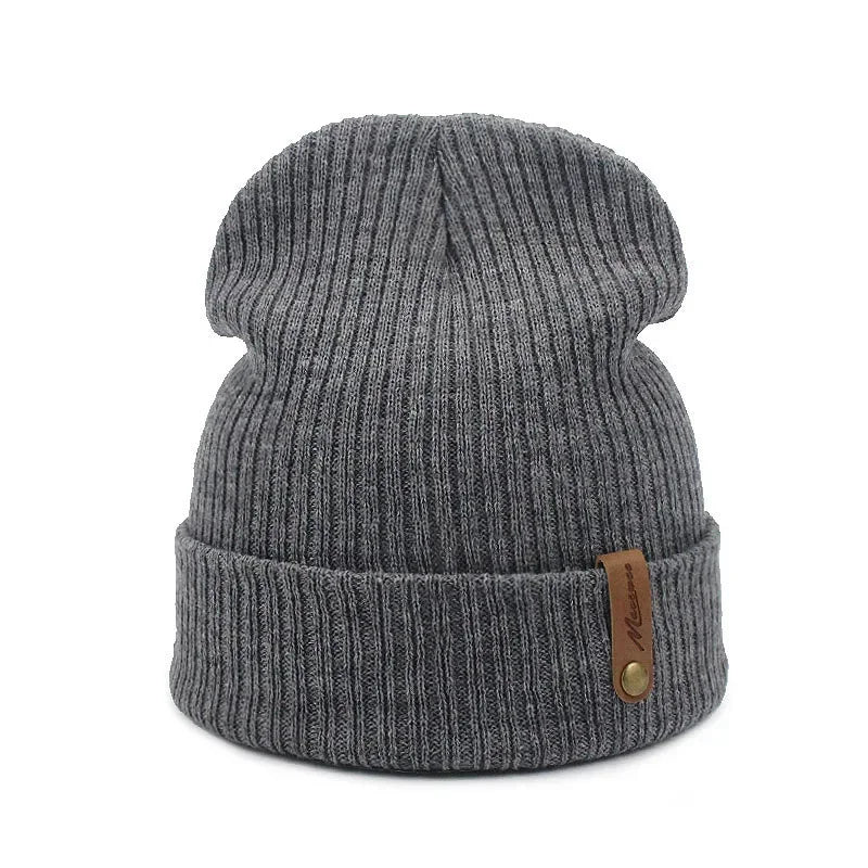 Knitted Hats for Men Women, Skullies Caps, Warmer Bonnet, Casual Cap, Monochromatic, Male and Female, Winter