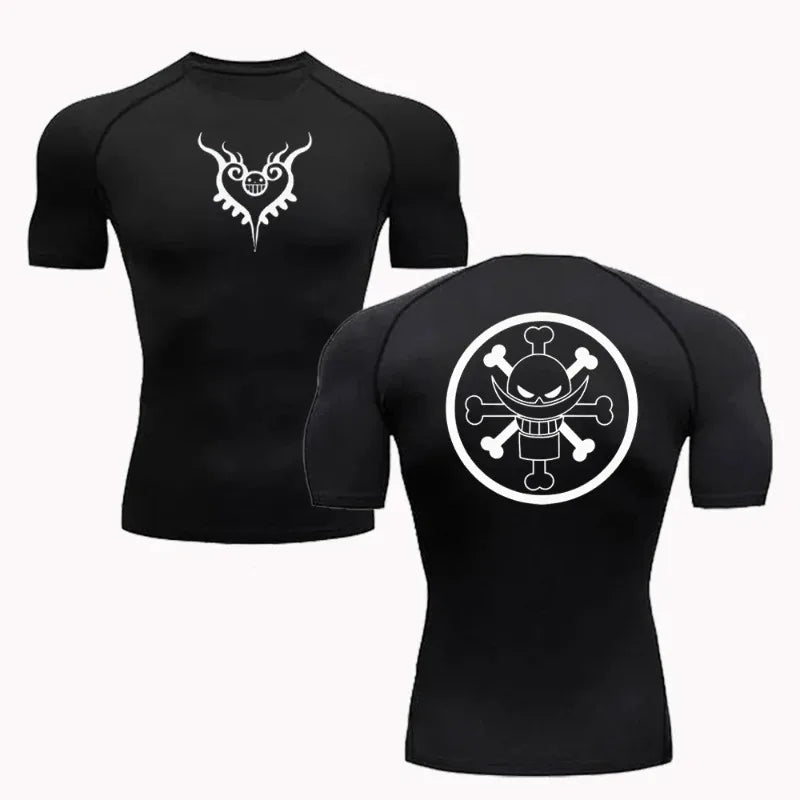 Summer Men Sun-protective Clothing T-shirt Fitness Quick-drying Running Fitness Sports Tight Rashgard High Elasticity Tight Fit