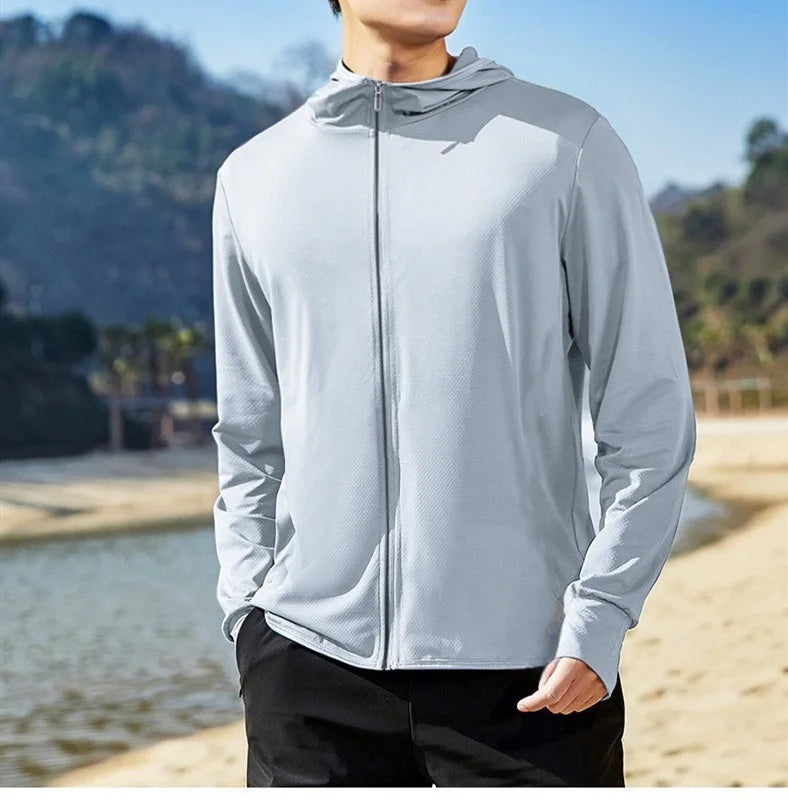 Summer Outdoor Upf50 Sun Protection Jacket For Men 2025 New Style Loose-fit Ice Silk Ultra-thin Sun Protection Clothing