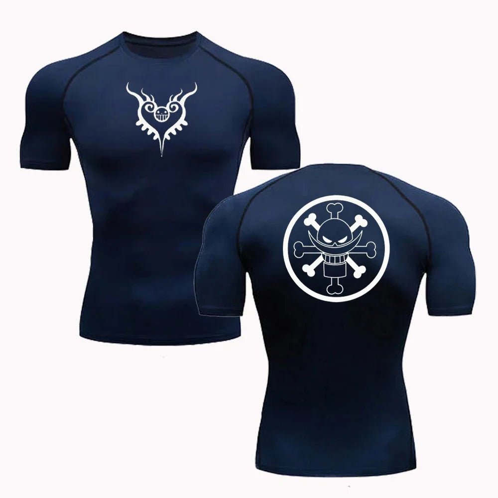 Summer Men Sun-protective Clothing T-shirt Fitness Quick-drying Running Fitness Sports Tight Rashgard High Elasticity Tight Fit