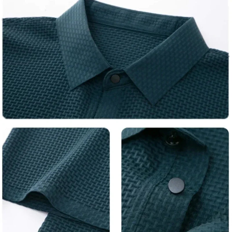 Brand Clothes Summer New Men's Short Sleeve T-shirt Ice Silk Cool and Breathable POLO Shirt Business Casual Sweat-absorbing Top