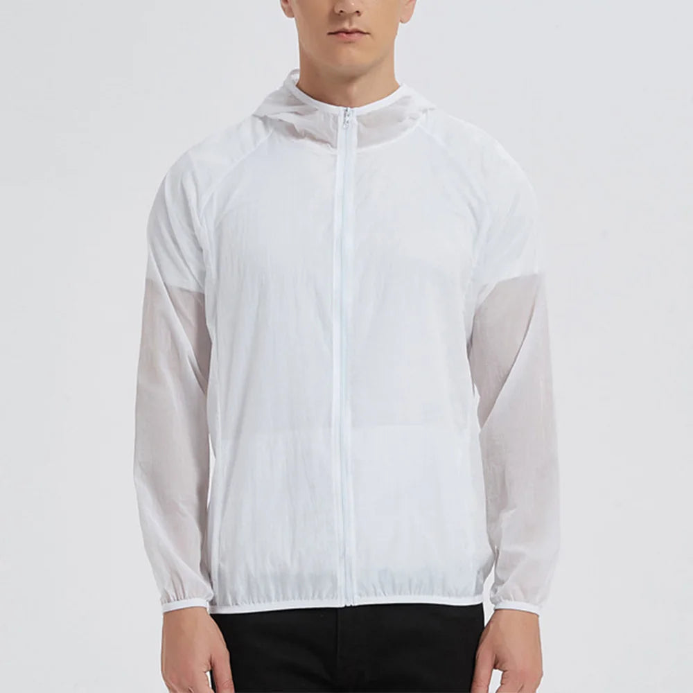 Summer Men's Ice Silk sun protection clothing Lightweight Breathable Outdoor Anti-ultraviolet Skin Coat Jacket