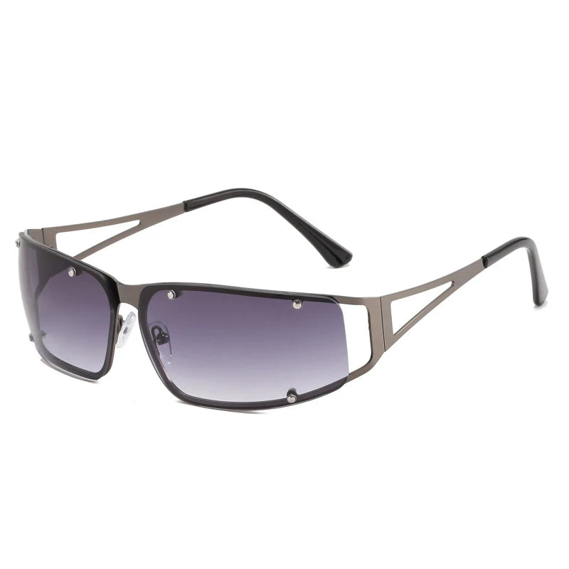 Women's Fashion Hollow Sunglasses Retro New Personality Street Photo Sun Glasses y2k Steampunk Luxury Clear Lens Trending Shades