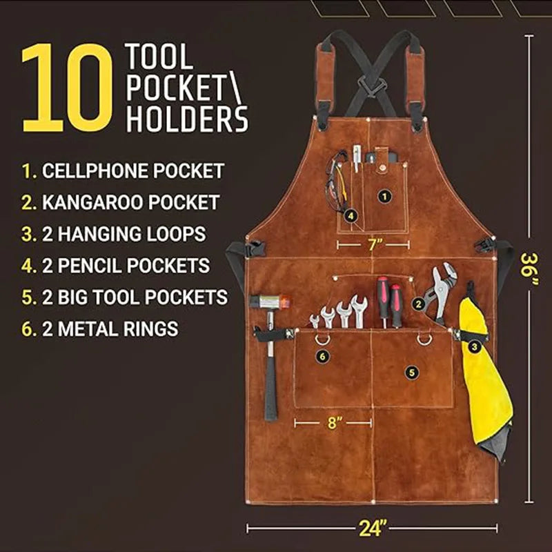 Heavy-Duty Welding Work Apron Outdoor Carpentry BBQ Maintenance Workers' Men's and Women's Work Clothes