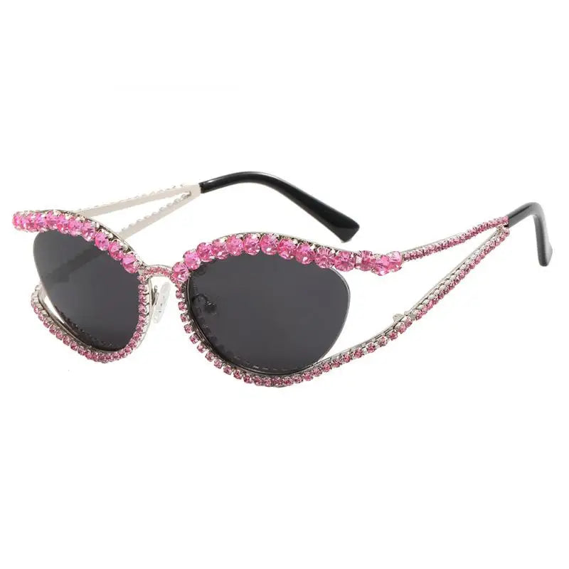 Diamond hollow concave shape sunglasses new ins style sunglasses fashion personality ladies sunglasses trendy street photography