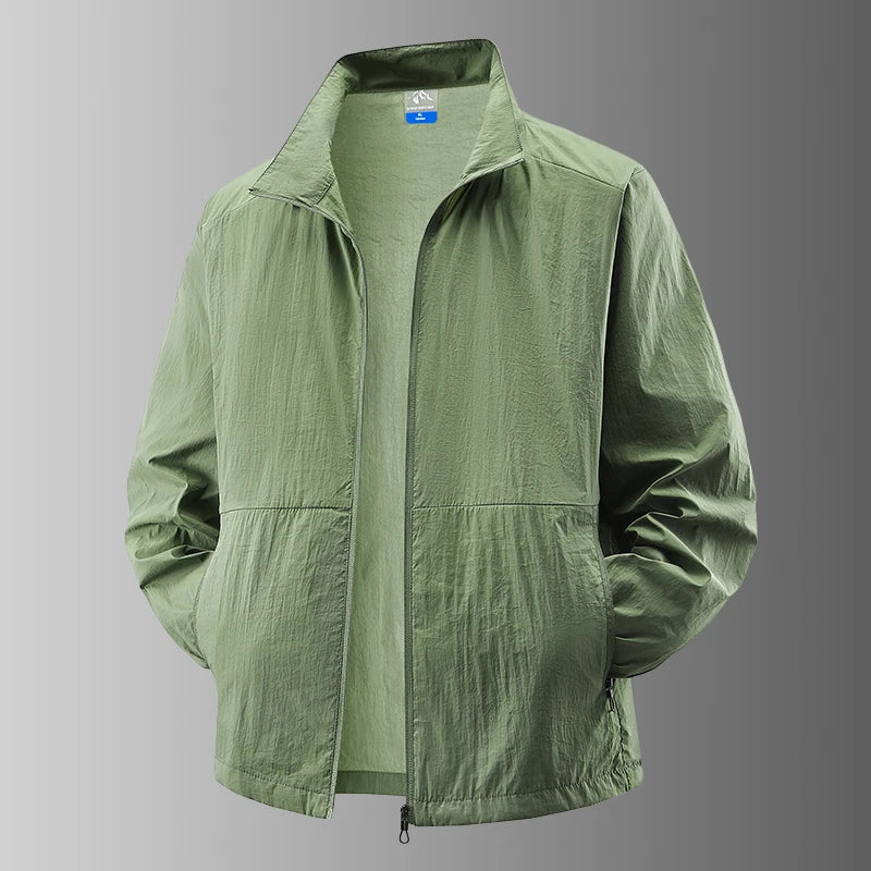 Summer Men's Fashion Trend Versatile Sunscreen Skin Jacket Outdoor Cycling Sports UV Resistant Lightweight Breathable Jacket