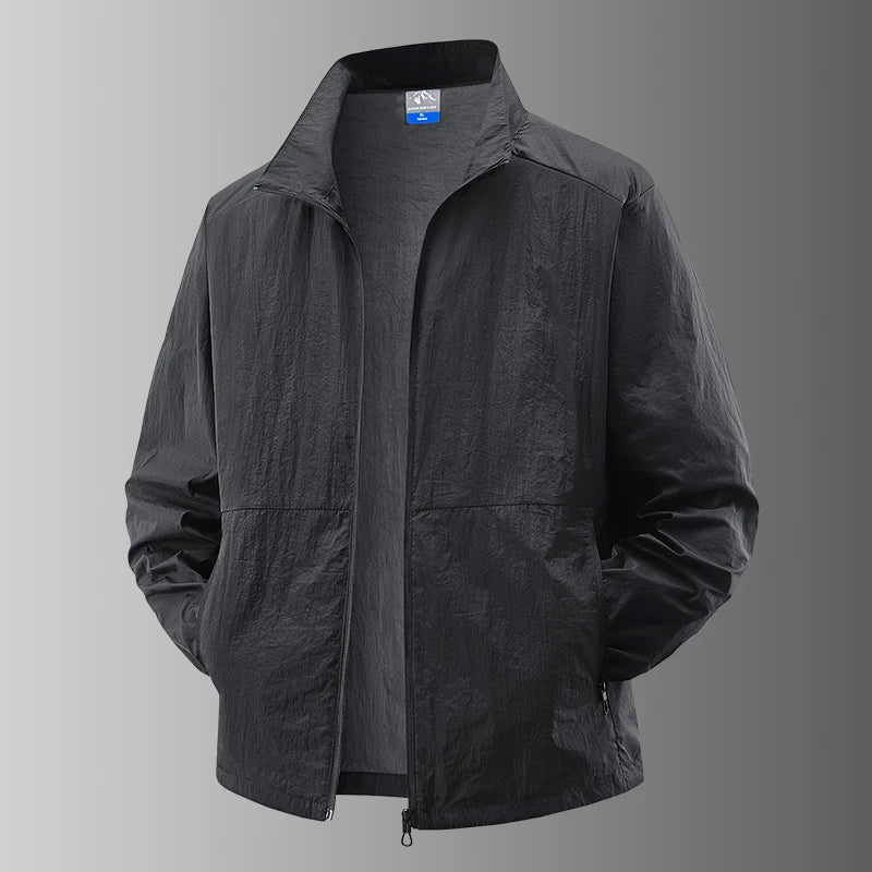 Summer Men's Fashion Trend Versatile Sunscreen Skin Jacket Outdoor Cycling Sports UV Resistant Lightweight Breathable Jacket