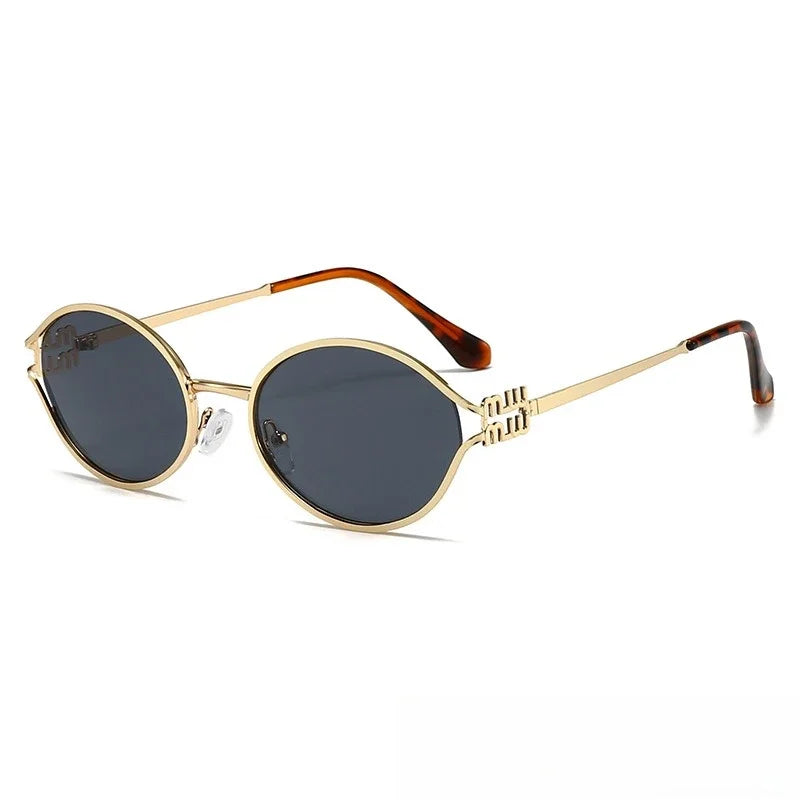 1Pc Elegant Oval Frame Women's Fashion Sunglasses with Hollow Leg Design, Retro Fashion Style for Daily Wear and Street Photogra