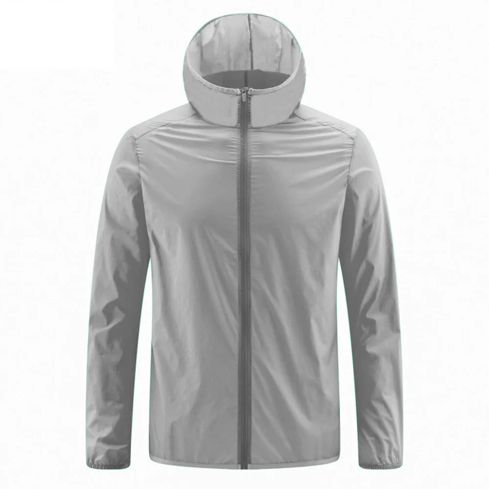 Summer Men's Ice Silk sun protection clothing Lightweight Breathable Outdoor Anti-ultraviolet Skin Coat Jacket