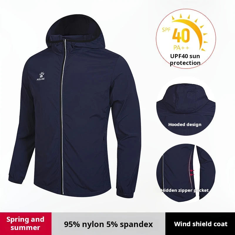 Kelme Sports Windbreaker Summer Anti Uv Sun Protection Jacket For Men And Women Outdoor Lightweight, Breathable And Waterproof