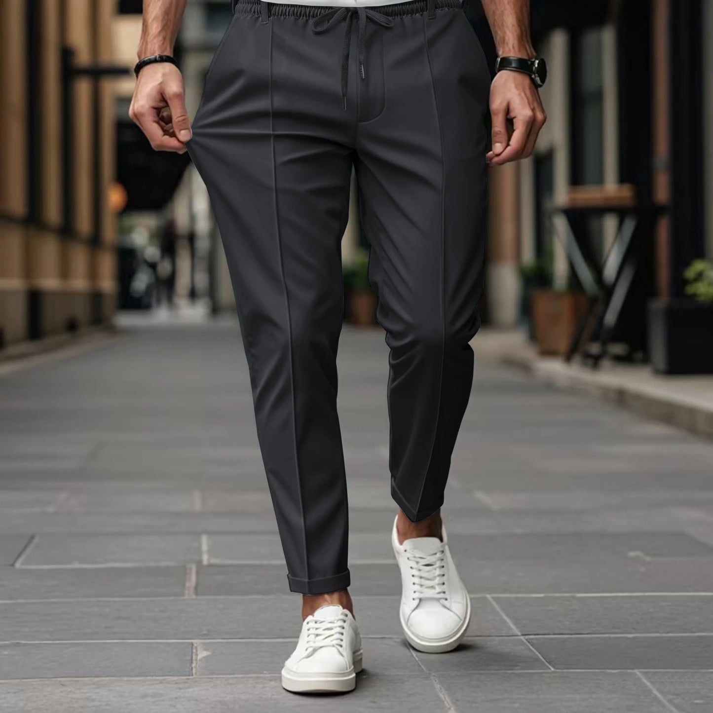 Men's Solid-Color High-Quality Straight-Leg Trousers The New Summer Style Is Fashionable And Comfortable Suitable For Daily Wear