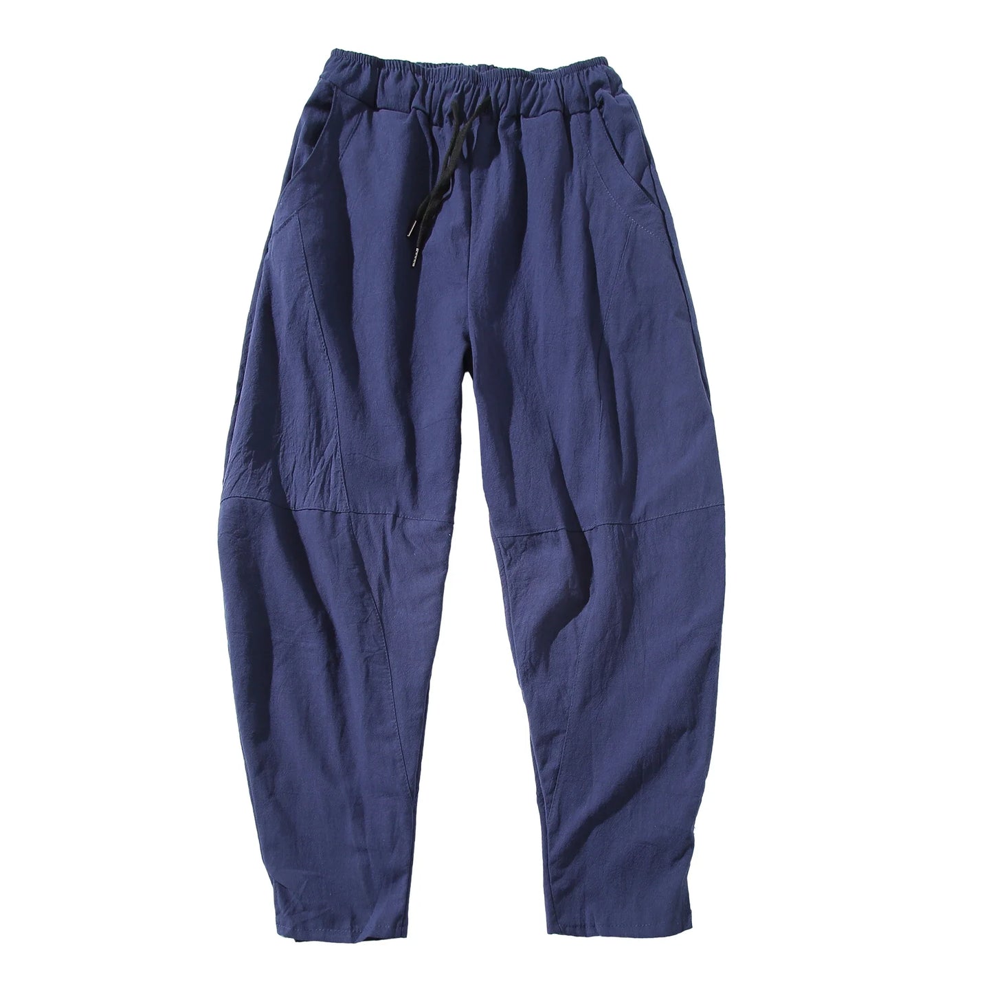 Hot Sale  Men Imitation Linen Harem Pants Mens HipHop Loose Trousers Male Wide Legs Cross-pants Male Joggers Black Pants 5XL