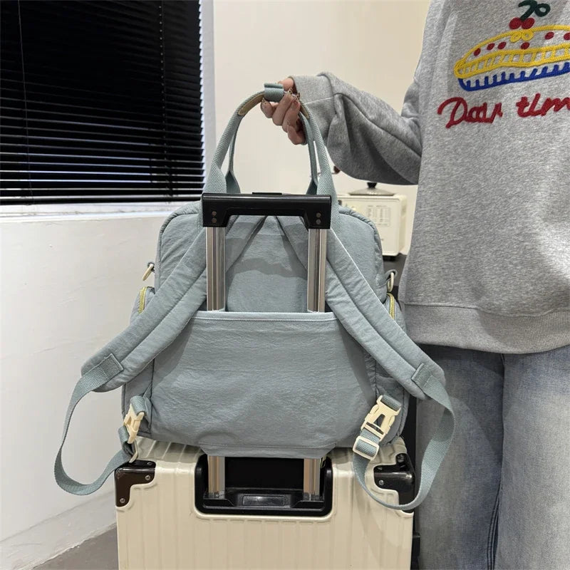 Fashionable Mommy Bag Women Waterproof Backpack Large Capacity Travel Multi Layer Pocket Shoulder Luggage Insert Pocket Oxford