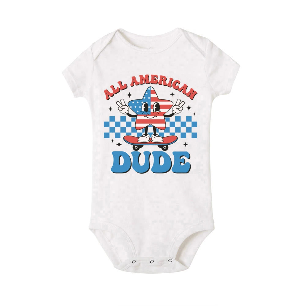 4th of July Printed Baby Romper Infant Independence Day Outfit Bodysuit Newborn Summer Jumpsuit Boys Girls Short Sleeve Clothes