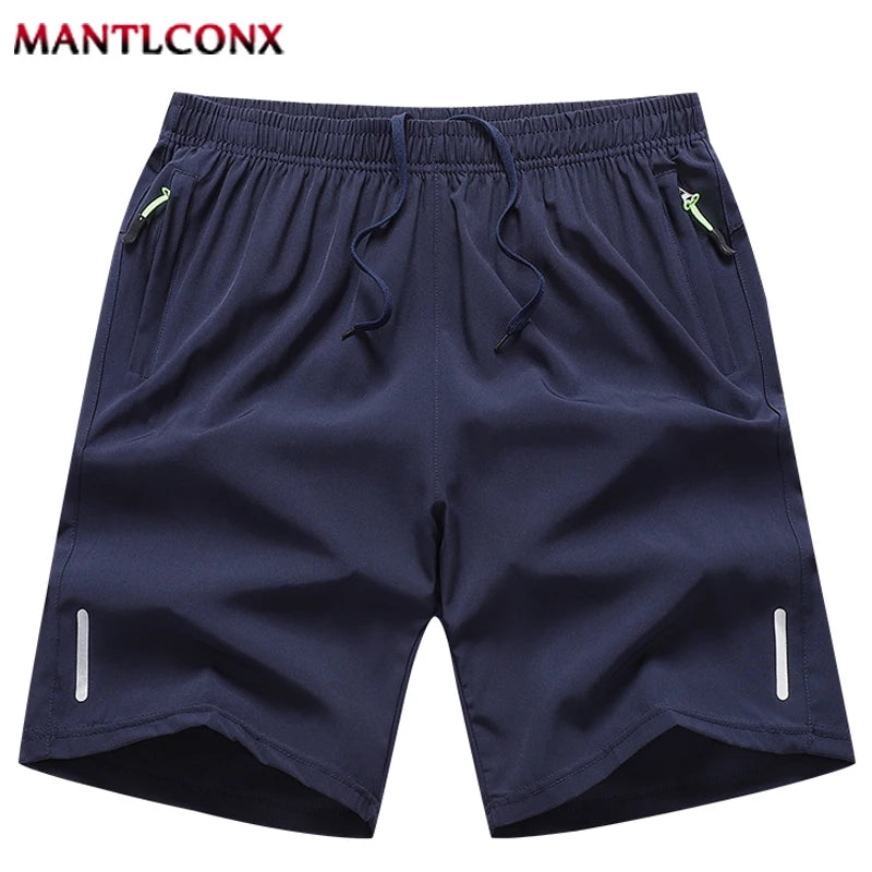 Quick Dry Shorts Men Summer Thin Short Pants Running Sports Bottom Gym Fitness Beach Zipper Pocket Loose Short Sweatpants Men