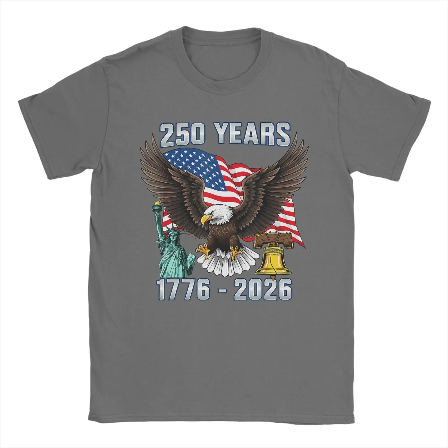 250 Years American 250th Anniversary US USA Flag 4th of July Men T Shirt  Vintage T Pure Cotton Adult Clothing