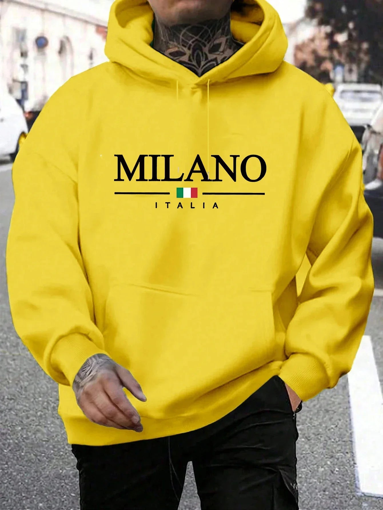Men's Printed Casual Hoodie — Outdoor Fitness Pullover Sweatshirt
