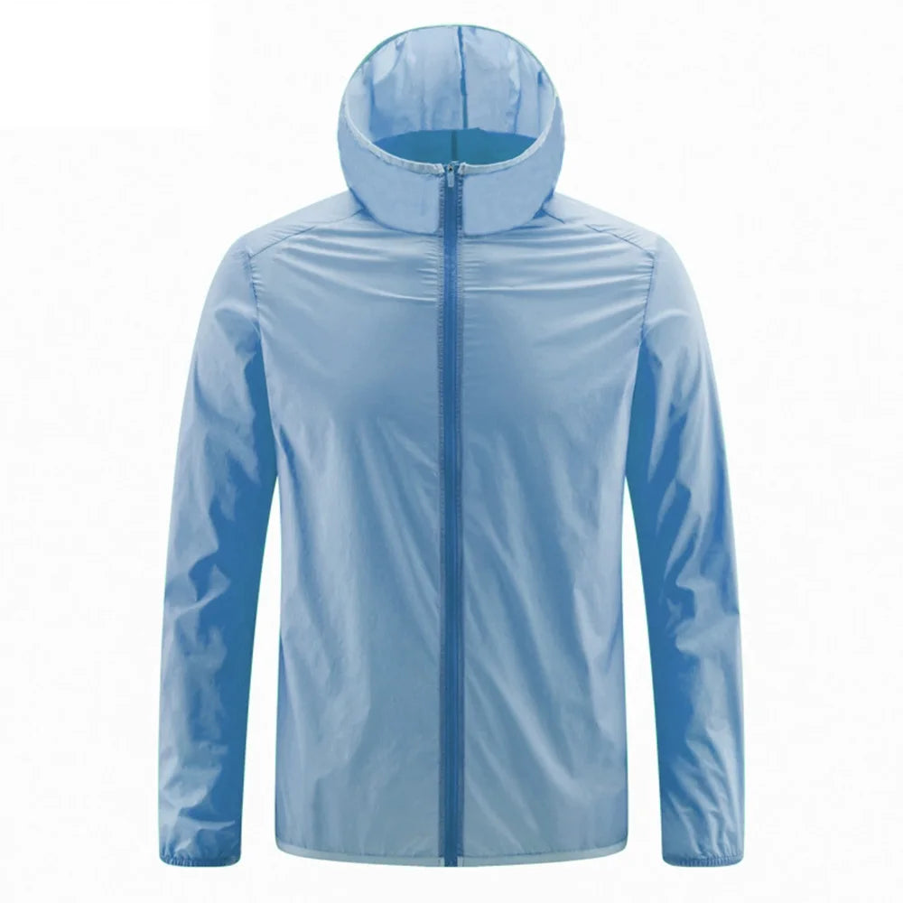 Summer Men's Ice Silk sun protection clothing Lightweight Breathable Outdoor Anti-ultraviolet Skin Coat Jacket