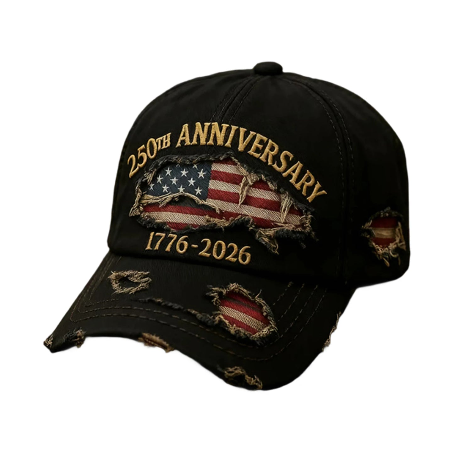 Men's and Women's New Trendy 2026 Commemorative Baseball Hat Fashion Solid Color Distressed Adjustable Casual Sun Cap