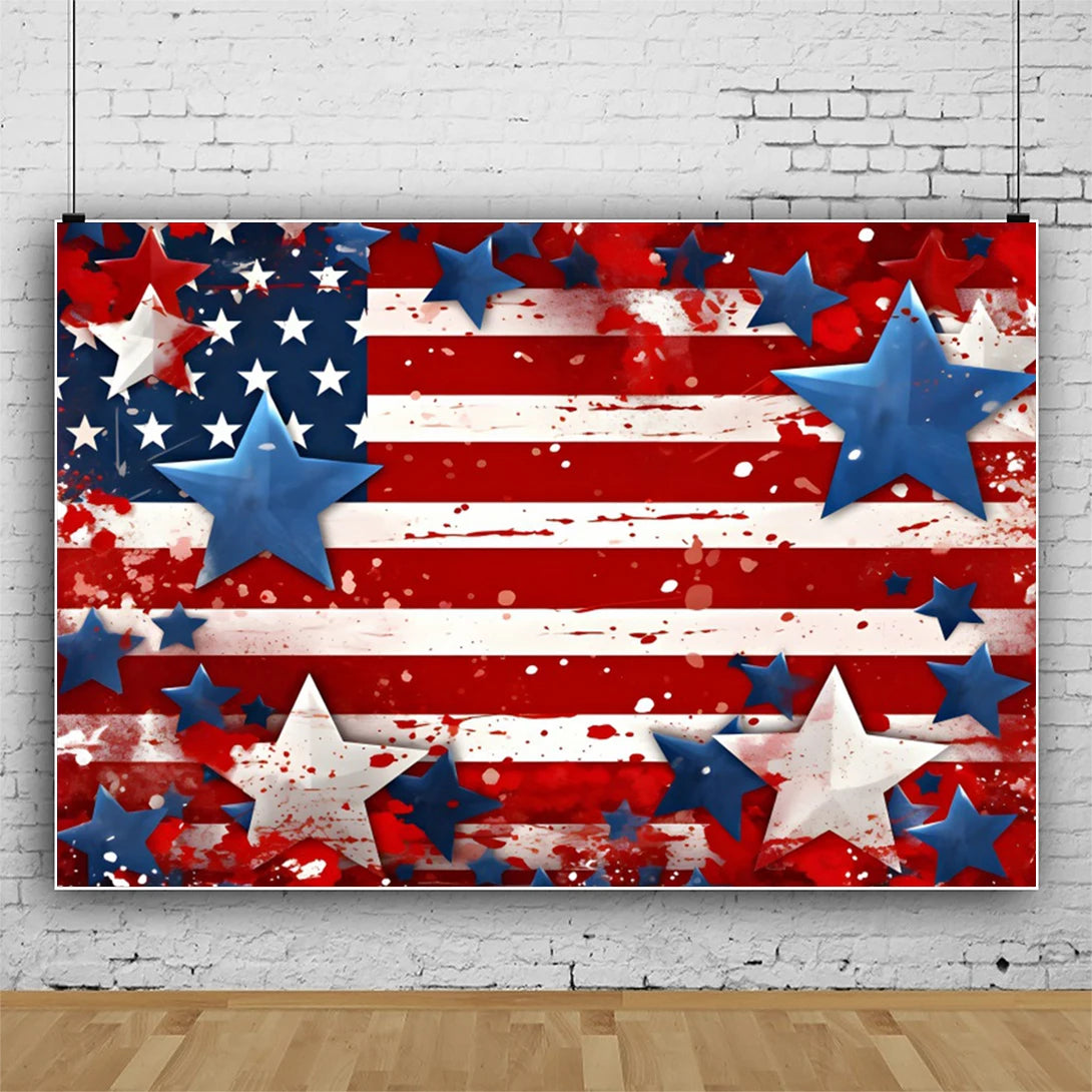 July 4th Independence Day Theme Background USA Flag Star Balloon Celebration Party Decoration Banner Photo Shoot Props Gifts