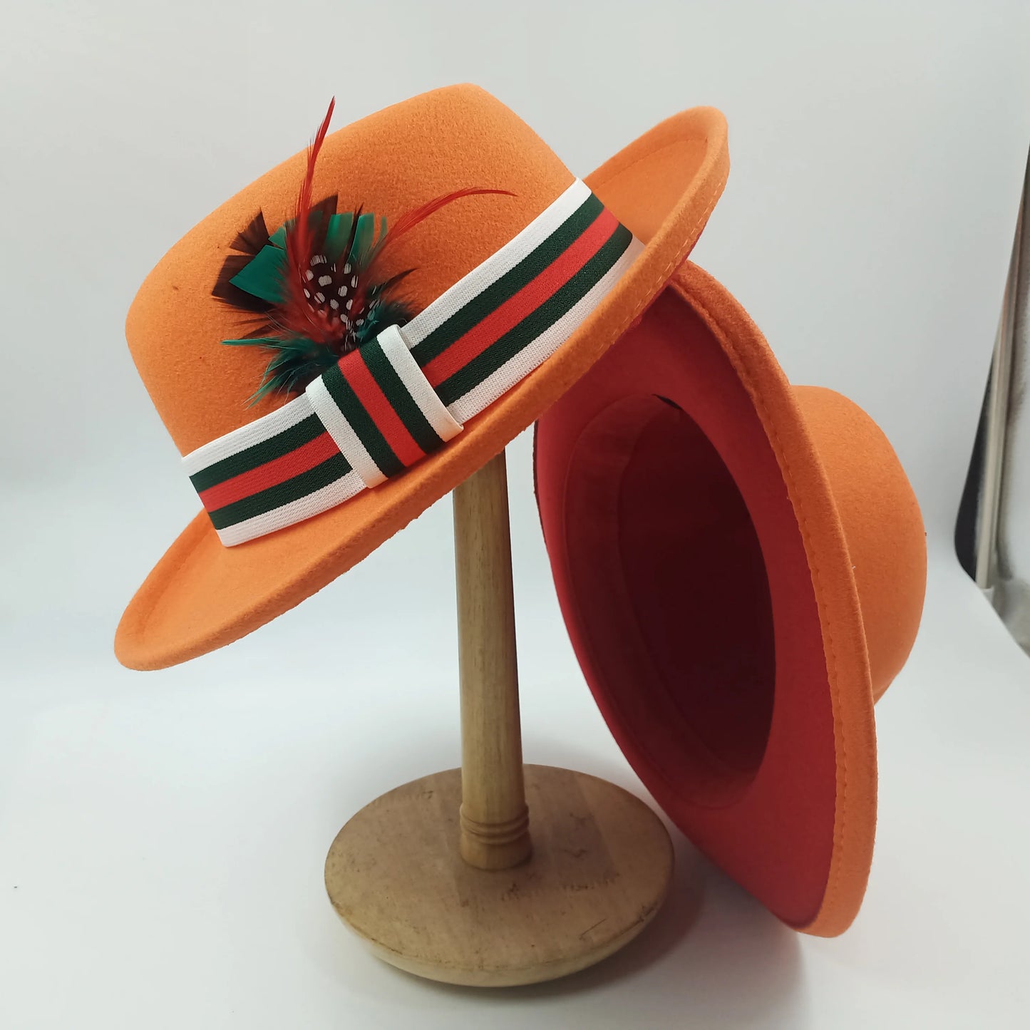 men hats feather men fedoras lady woolen felt church hat unisex  bowknot  jazz hat for men and women