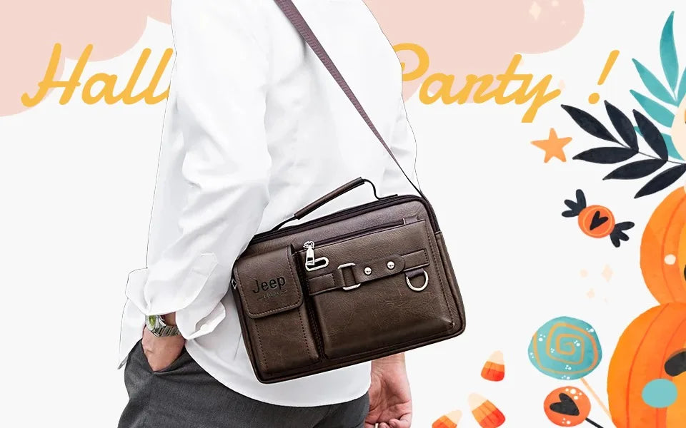 Men's Leather Messenger Bag – Large Capacity Business Shoulder Bag