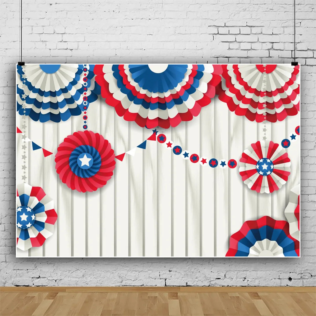 July 4th Independence Day Theme Background USA Flag Star Balloon Celebration Party Decoration Banner Photo Shoot Props Gifts