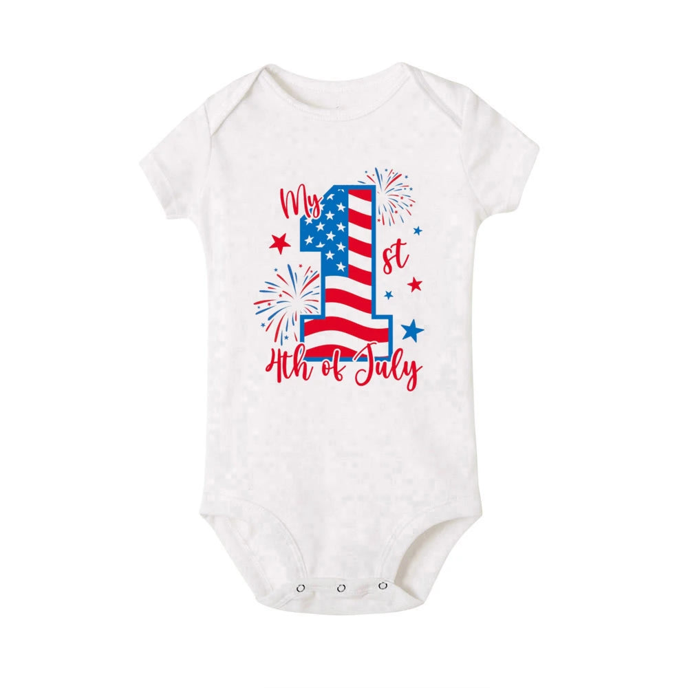 4th of July Printed Baby Romper Infant Independence Day Outfit Bodysuit Newborn Summer Jumpsuit Boys Girls Short Sleeve Clothes