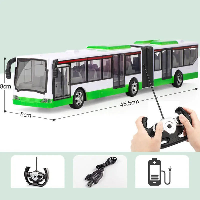RC Bus 2.4G Remote Control Car Double-decker Stretch Electric Bus 3km/h With LED Sound RC Electronic Vehicle Toy Kids Boy Gift