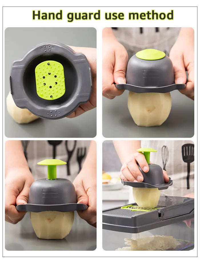 Multifunctional Vegetable Chopper & Grater – 7-Blade Kitchen Slicer Set