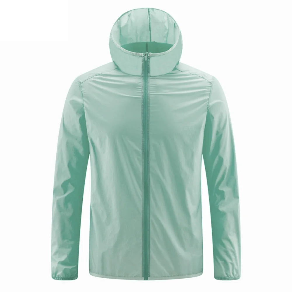 Summer Men's Ice Silk sun protection clothing Lightweight Breathable Outdoor Anti-ultraviolet Skin Coat Jacket