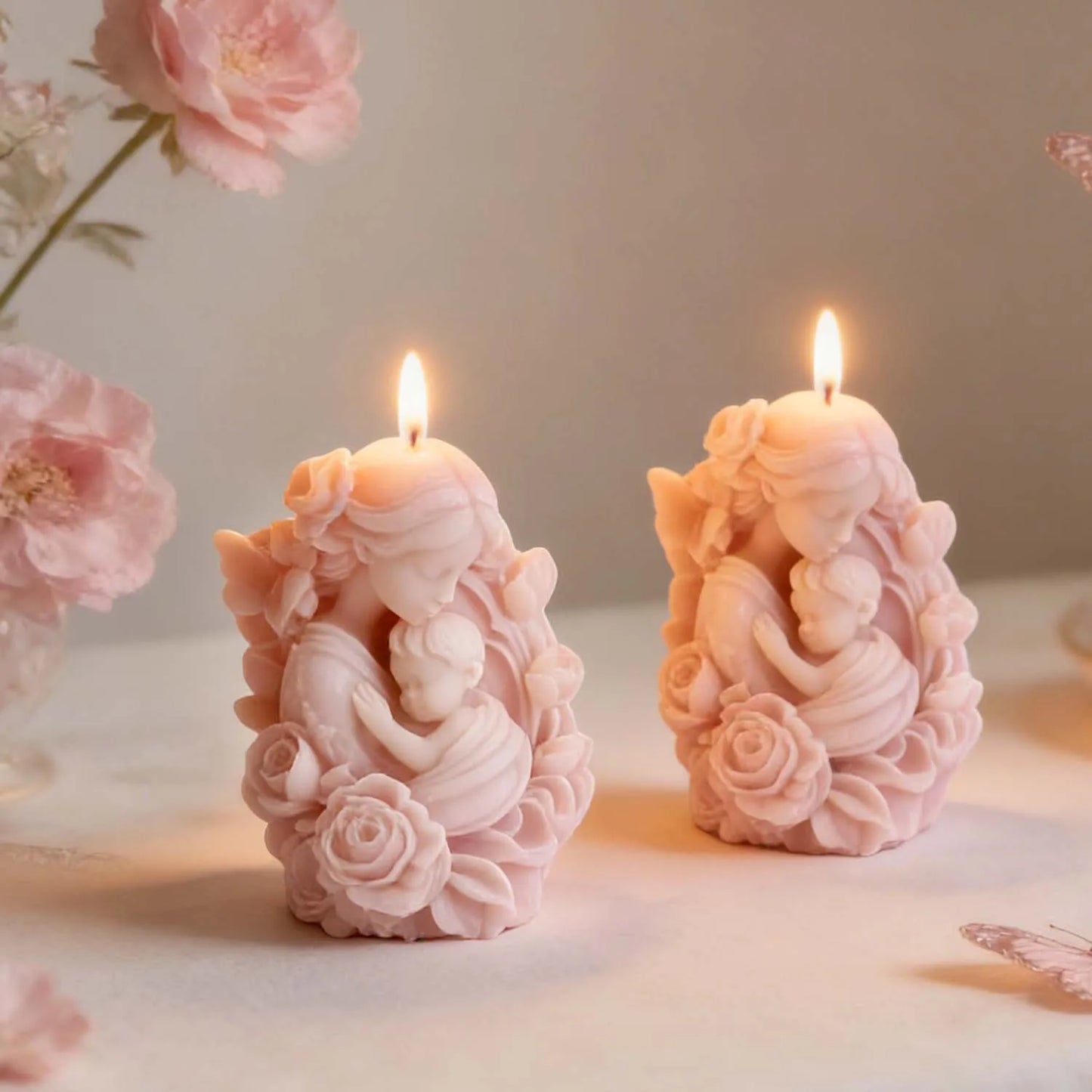 Resin Mold Non-Toxic Gypsum Ornament Mold Flower Mother Mold  For Home Decoration Candle Making Mother’S Day Gift