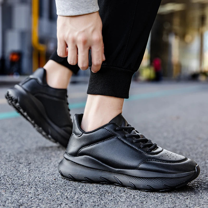 Mens Running Shoes 2025 New Leather Lightweight Comfort Anti Slip Outdoor Jogging Fitness Training Leisure Sports Shoes for Men