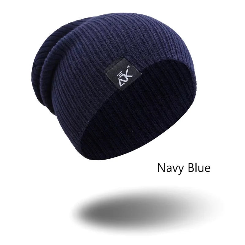 Knitted Hats Winter Unisex Warm Casual Slouchy Hats Outdoor Wool Caps Mens Beanie Letter Solid Color Fashion Street Hip Hop Hats