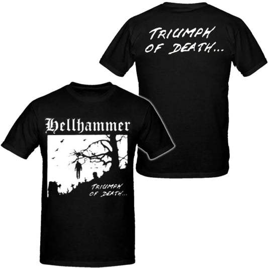 Hot Sale Hellhammer Band Mens Hip Hop Heavy Metal Tshirts Cotton Shirt Unisex Summer Short Sleeve Fashion Brand Tee Vintage Tops