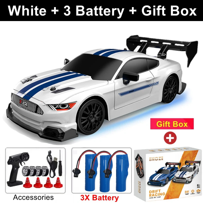 RC Drift Car 4WD Remote Control High Speed Racing Vehicle with LED Lights 2.4GHz Radio 4x4 Off-Road Truck Toy for Children Kids