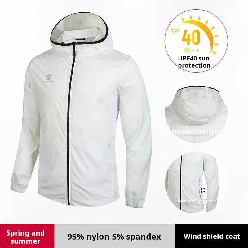 Kelme Sports Windbreaker Summer Anti Uv Sun Protection Jacket For Men And Women Outdoor Lightweight, Breathable And Waterproof