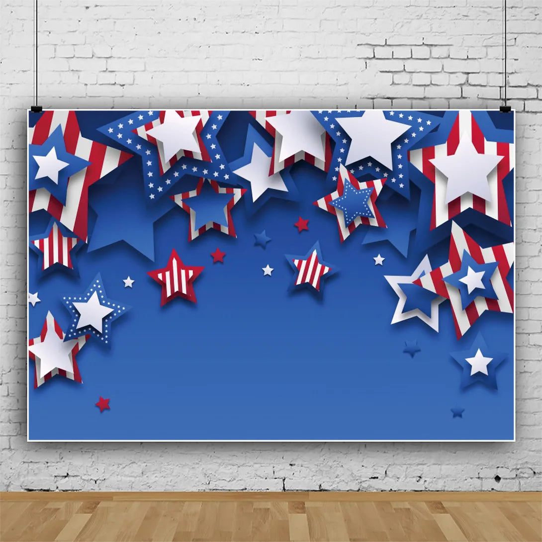 July 4th Independence Day Theme Background USA Flag Star Balloon Celebration Party Decoration Banner Photo Shoot Props Gifts
