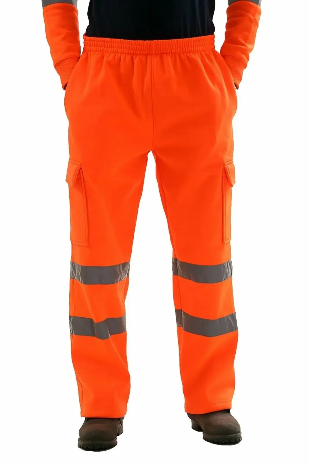 Mens Work Uniform Bottoms Safety Sweat Pants Striped Reflective Pants Loose Mens Rain Trousers Joggers Patchwork Workwear