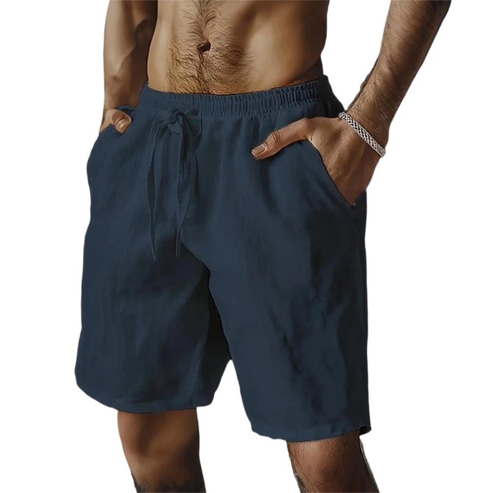 Summer New Men's Breathable Shorts Hawaii Beach Short Pants Male Solid Color Trousers Loose Lightweight Short Streetwear