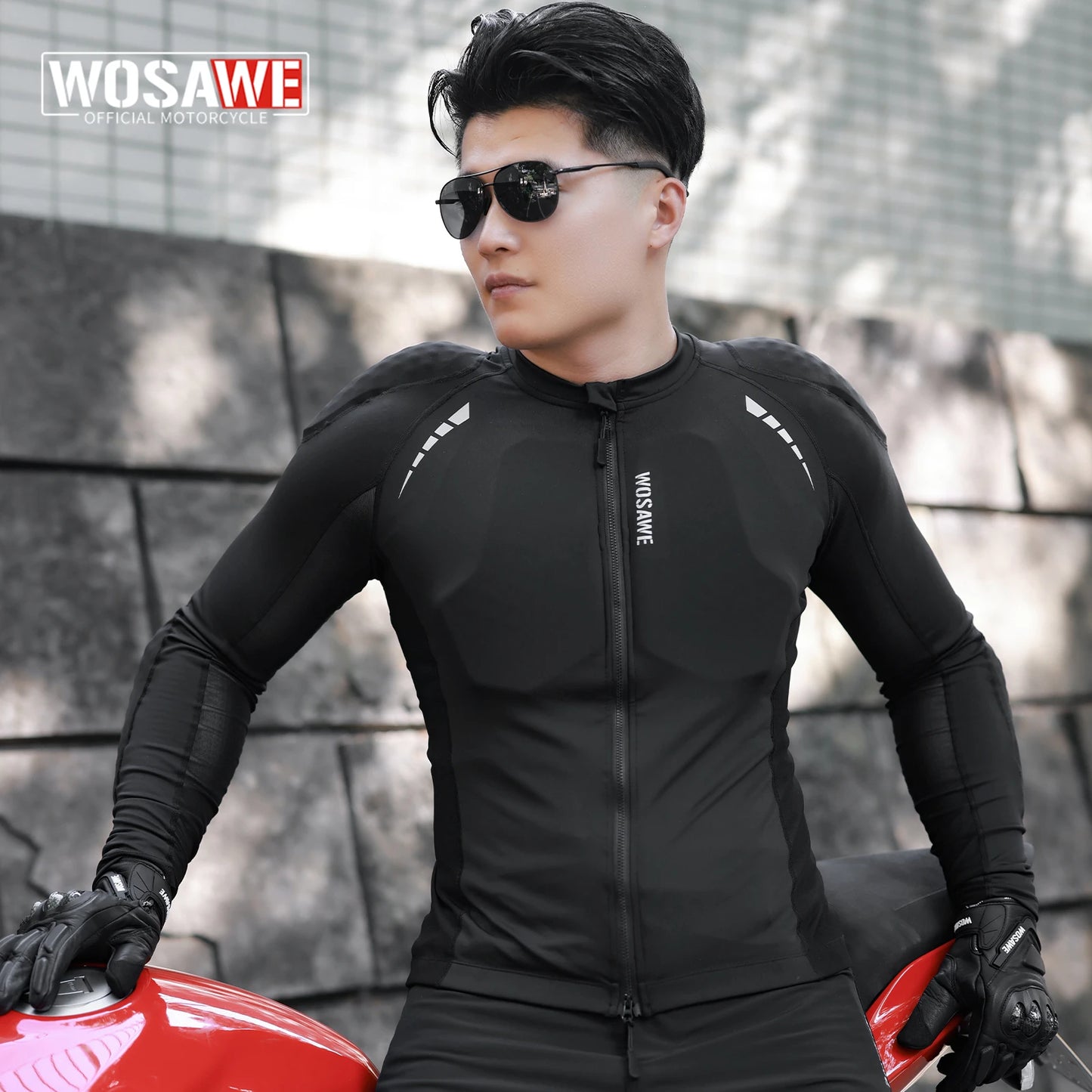 WOSAWE Men's Motorcycle Jacket Lightweight Motocross Motorbike Jacket Clothing Summer Autumn Biker Riding Apparel
