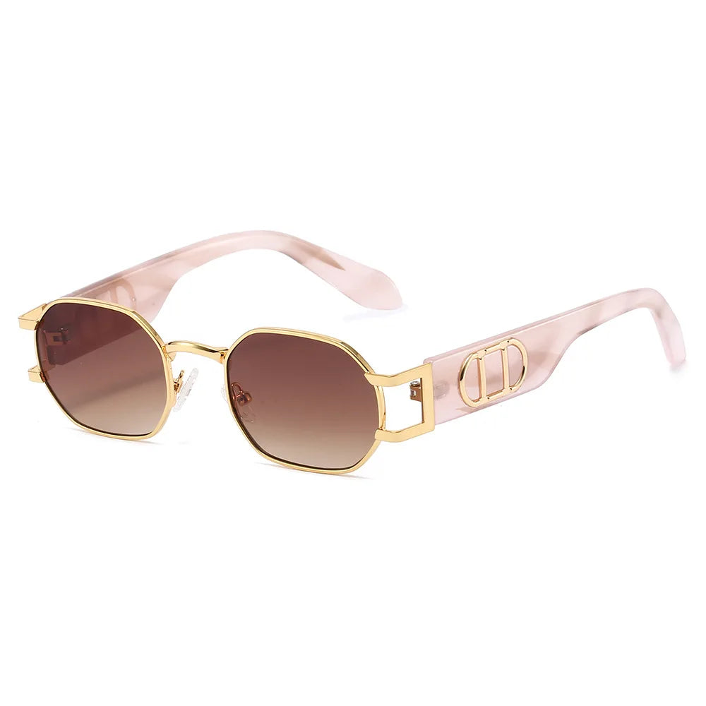 Hollow Out Small Hexgon Sunglasses Men Punk Fashion Tint Color Casual Uv400 Sun Shades Street Travel Blogger Eyewear