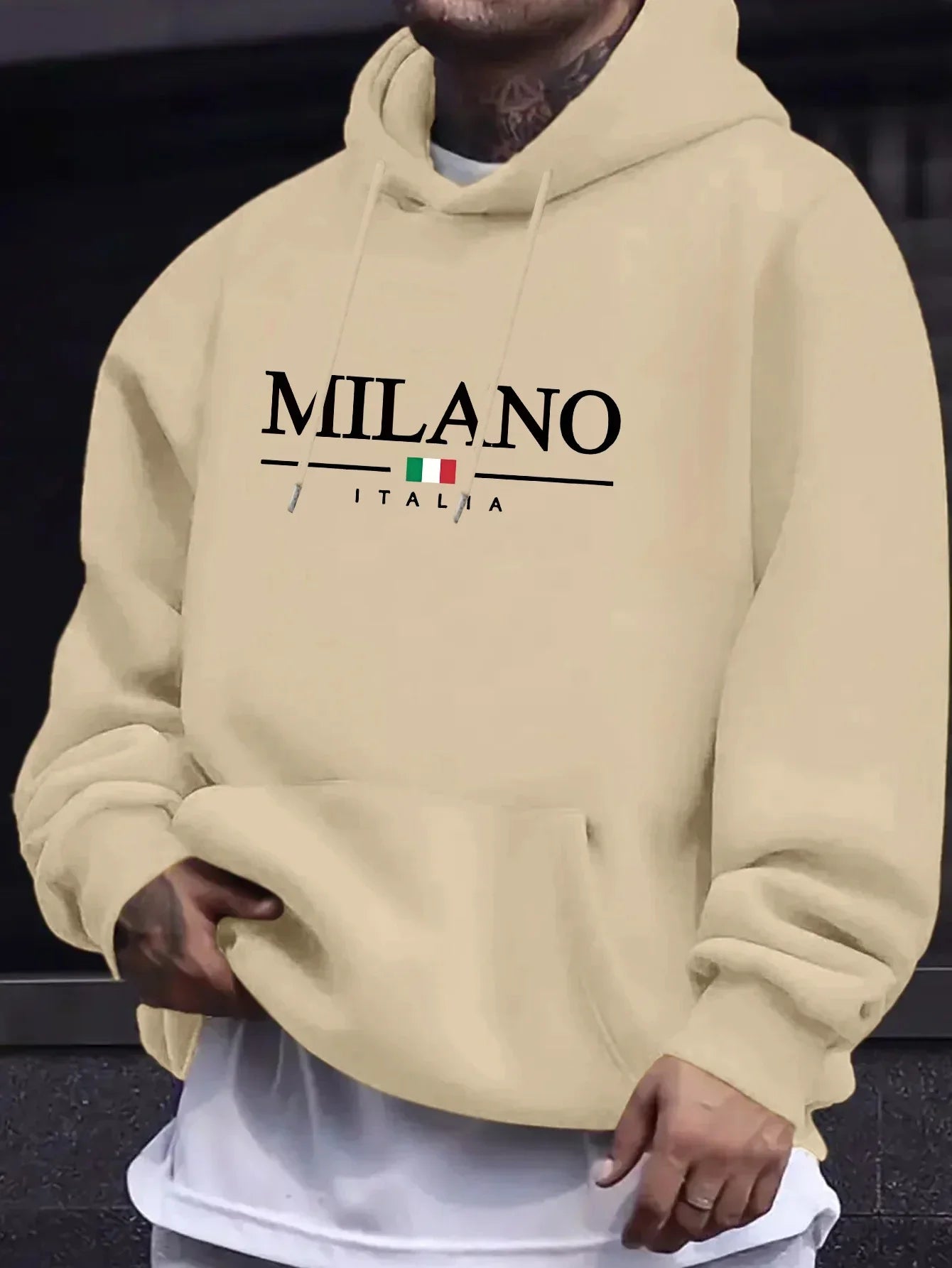 Men's Printed Casual Hoodie — Outdoor Fitness Pullover Sweatshirt