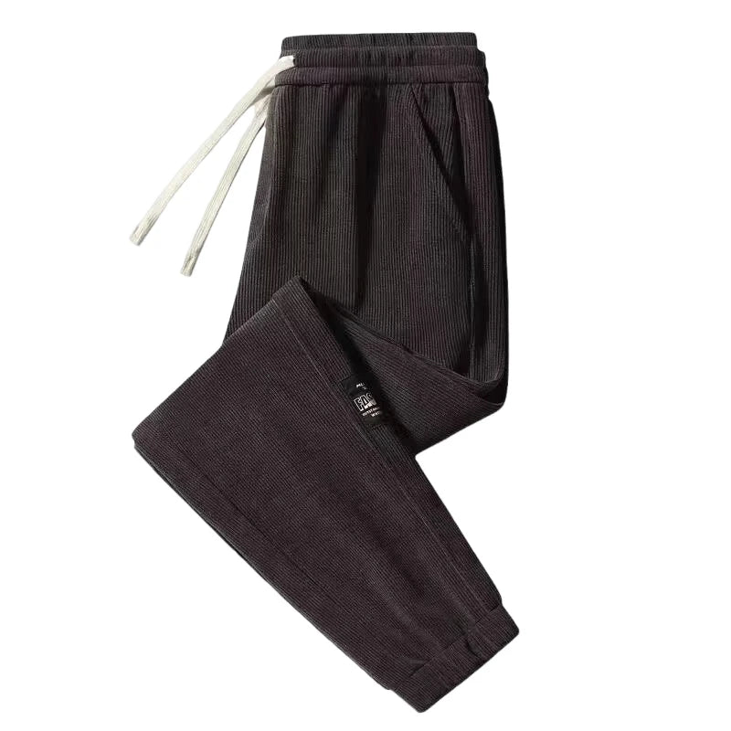 Men's Corduroy Casual Pants Elastic Waist Sports Workwear Spring Autumn Large Size Dirt Resistant Wear Resistant Sweatpants