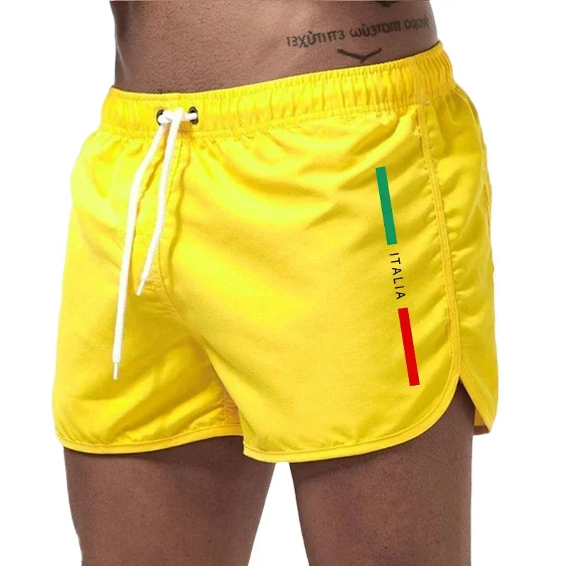 Italy Summer Men Casual Fashion Board Shorts High Quality Man Beach Quick Dry Shorts Daily Running Fitness Cycling Short Pants