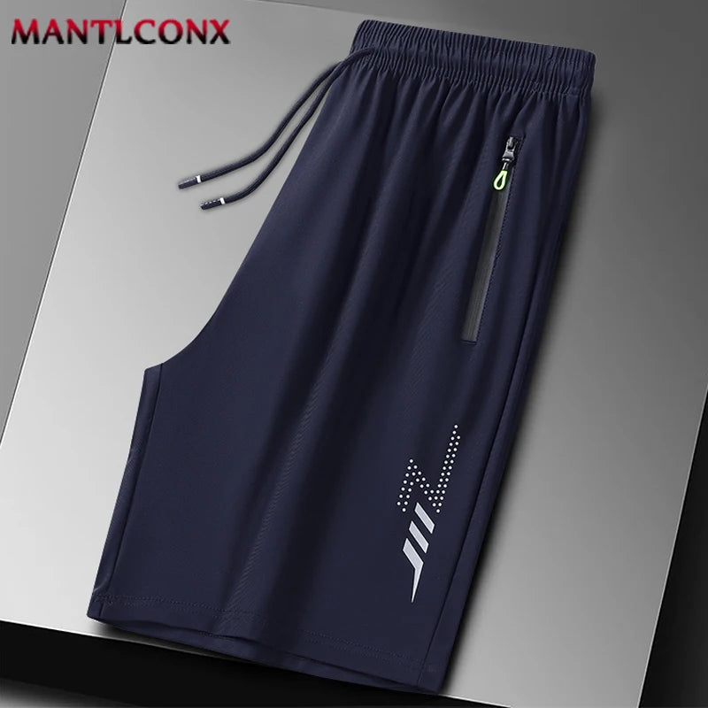 New Fashion Sports Shorts Men Elastic Waist Shorts Male Breathable Quick Dry Comfortable Men's Short Pants Men Bottom Black XXXL