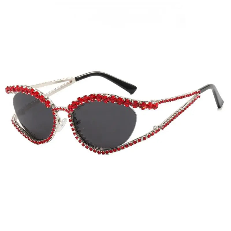 Diamond hollow concave shape sunglasses new ins style sunglasses fashion personality ladies sunglasses trendy street photography